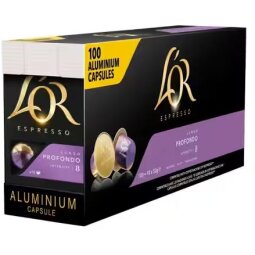 Douwe Egberts capsules de café L'Or, Intensity 8, Lungo Profondo, paquet de 100 capsules