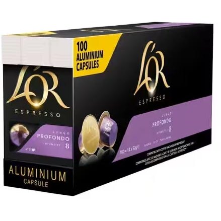 Douwe Egberts capsules de café L'Or, Intensity 8, Lungo Profondo, paquet de 100 capsules