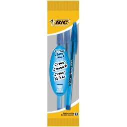 Bic roller Cristal Gel blauw, blister met 2 stuks