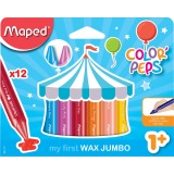 Maped crayon à cire Color'Peps Jumbo Early Age, boîte de 12 pièces en couleurs assorties