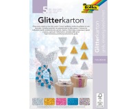 Folia Glitterkarton (zilver, goud, roze, blauw en mix)