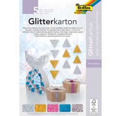 Folia Carton à paillettes (argent, or, rose, bleu et mélange)