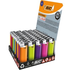 BIC Maxi briquet electronique, présentoir de 50 pièces
