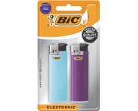 BIC Maxi briquet electronique, couleurs assorties, blister de 2 pièces
