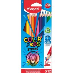 Maped crayon de couleur Color'Peps Strong, 12 crayons en étui cartonné