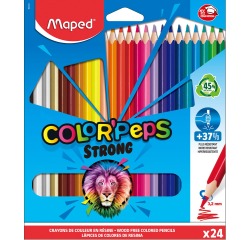 Maped crayon de couleur Color'Peps Strong, 24 crayons en étui cartonné