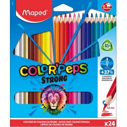 Maped crayon de couleur Color'Peps Strong, 24 crayons en étui cartonné