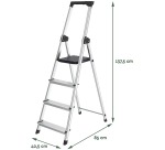 Brasq step ladder SL400, aluminum, silver, 4 steps