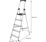 Brasq ladder SL500, aluminum, silver, 5 steps