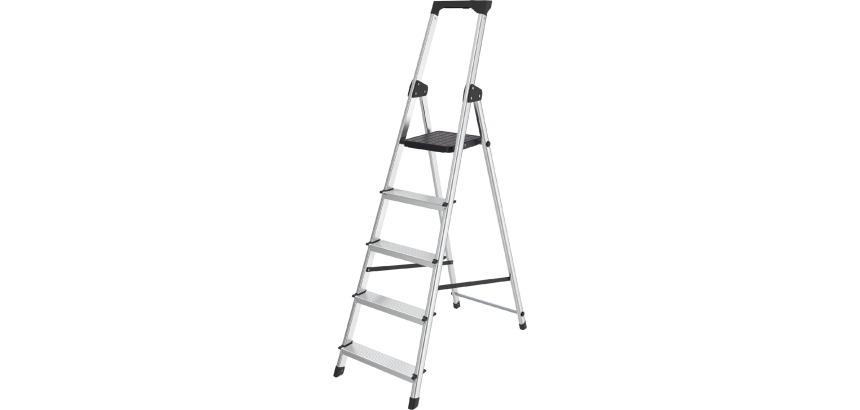 Brasq ladder SL500, aluminum, silver, 5 steps