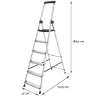 Brasq stepladder SL600, aluminum, silver, 6 steps