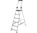 Brasq stepladder SL600, aluminum, silver, 6 steps