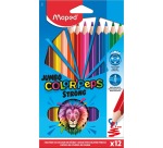 Maped crayon de couleur Color'Peps Jumbo Strong, 12 crayons en étui cartonné