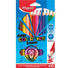 Maped crayon de couleur Color'Peps Jumbo Strong, 12 crayons en étui cartonné