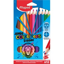 Maped crayon de couleur Color'Peps Jumbo Strong, 12 crayons en étui cartonné