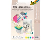 Folia transparent papier, 115 g, ft 21 x 29,7 cm, A4, couleurs assorties, paquet de 10 feuilles