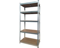 Brasq étagère, ft 180 x 90 x 40, 5 tablettes, argent