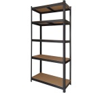 BRASQ Shelving 5 shelves 90x40x180cm SU175 max 875kg black