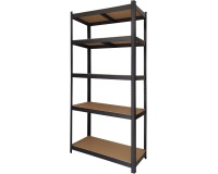 Brasq étagère, ft 180 x 90 x 40, 5 tablettes, noir