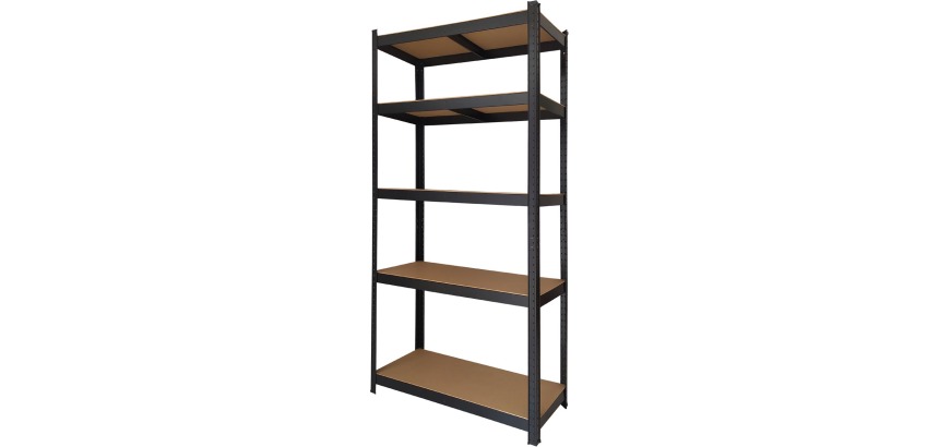 BRASQ Shelving 5 shelves 90x40x180cm SU175 max 875kg black