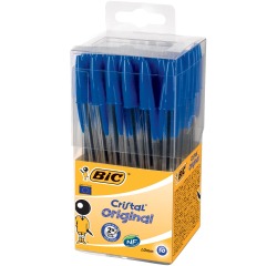 Stylo Bille Bic Cristal Tubo 50 Medium Bleu
