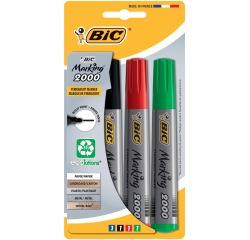 Bic marqueur permanent 2000, boîte de 4 pièces en couleurs assorties