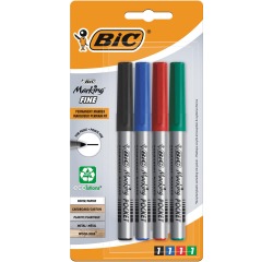 BIC Ecolutions Fine Bullet Tip Felt Pen Assorted Blister 4 Colors