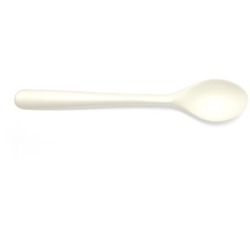 Folia cuillère à dessert, réutilisable, en CPLA, 14,5 cm, blanc, paquet de 50 pièces