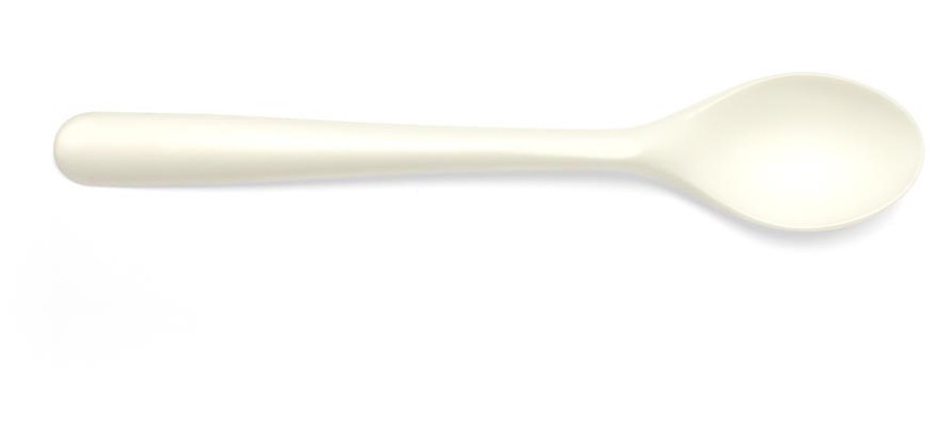 Conpax Folia dessertlepel, herbruikbaar, uit CPLA, 14,5 cm, wit, pak van 50 stuks