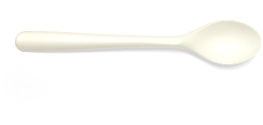 Folia cuillère à dessert, réutilisable, en CPLA, 14,5 cm, blanc, paquet de 50 pièces