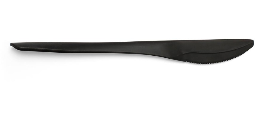 Folia couteau, réutilisable, en CPLA, 19 cm, noir, paquet de 50 pièces
