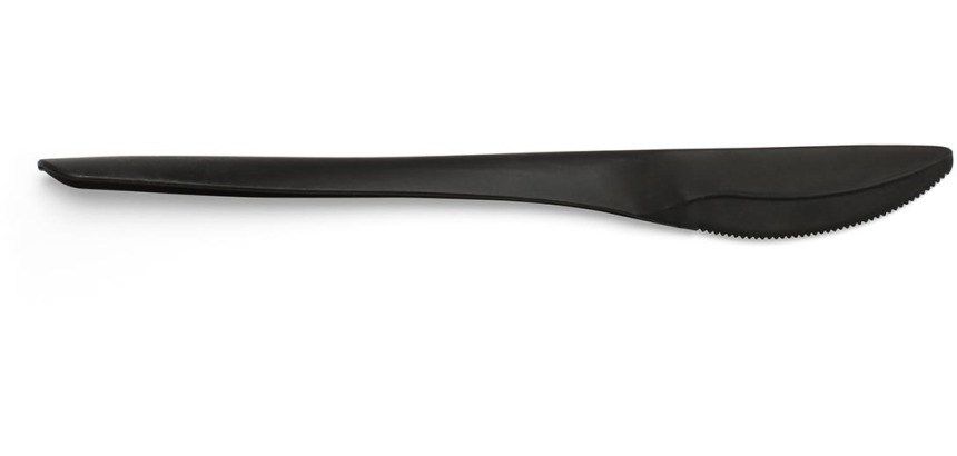 Folia couteau, réutilisable, en CPLA, 19 cm, noir, paquet de 50 pièces