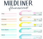ZEBRA MILDLINER markeerstift, dubbele punt, Fluor, etui van 5 stuks, in geassorteerde kleuren