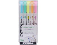 ZEBRA MILDLINER Doppelspitze Textmarker, Fluor, 5-teiliges Etui, in verschiedenen Farben