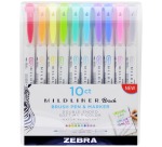 ZEBRA MILDLINER feutre pinceau et fineliner, étui de10 pièces, en couleurs assorties