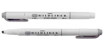 ZEBRA MILDLINER Textmarker mit Doppelspitze, grau