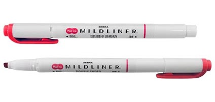 ZEBRA MILDLINER dual-tip highlighter, red