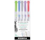 ZEBRA MILDLINER markeerstift, dubbele punt, Cool, etui van 5 stuks, in geassorteerde kleuren