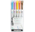 ZEBRA MILDLINER double-ended highlighter, Deepwarm, set of 5 pieces, in assorted colors