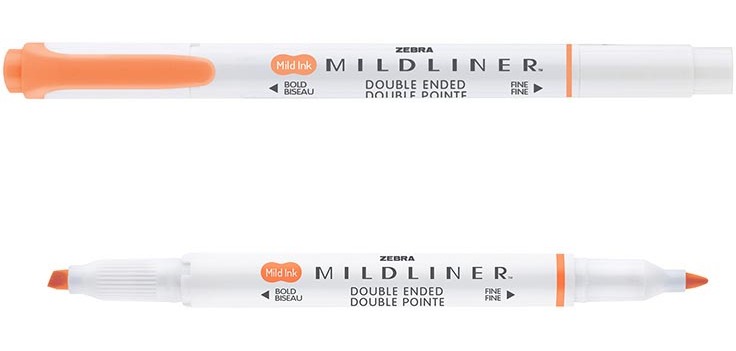 ZEBRA MILDLINER double-ended highlighter, apricot