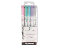 ZEBRA MILDLINER Doppelspitzen-Textmarker, Favoriten, 5er-Set, in verschiedenen Farben