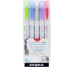 ZEBRA MILDLINER feutre pinceau et fineliner, Cool et Refined, étui de 5 pièces, en couleurs assorties