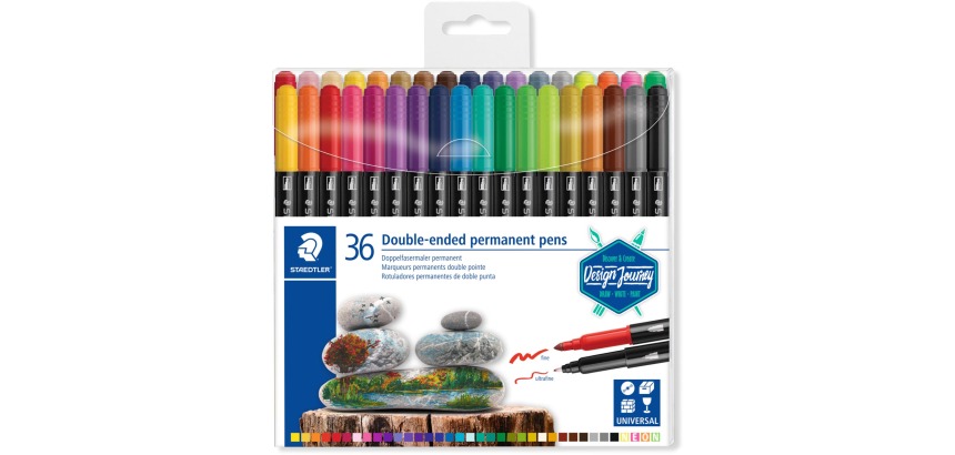 Viltstift Staedtler Design Journey permanent dubbele punt 36 kleuren