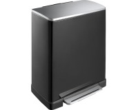 Eko pedaalemmer e-cube 28 + 18 l, mat RVS, zwart