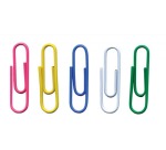 OFFICE products paper clips, 28 mm, assorted colors, pack of 500 pieces