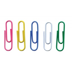 OFFICE Produkte Briefklammern, 28 mm, sortierte Farben, Beutel mit 500 Stück