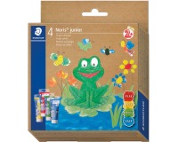 Staedtler Noris Junior vingerverf, assorti, 4 tubes van 75ml