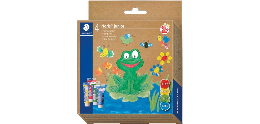 Staedtler Noris Junior gouache au doigt, assorti, 4 tubes de 75ml