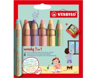 De_woody 3in1 crayon de couleur - etui carton de