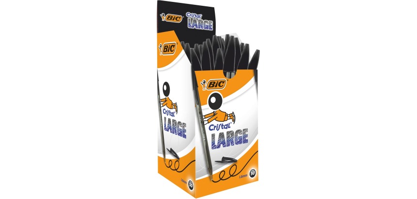 Bic balpen Cristal Large, brede punt, zwart